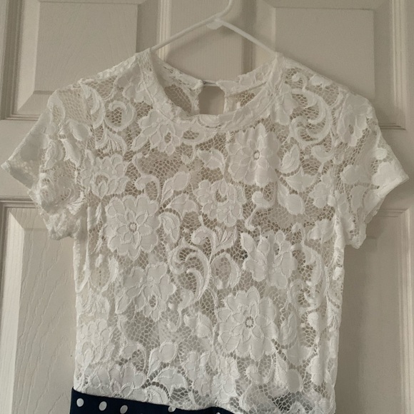 B. Darlin Polka Dot Lace Dress Size 5/6 - Picture 3 of 13